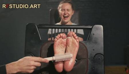 Ivanka - Tickling Her Sexy Bare Feet in Stocks + BallGag (FULL HD MP4)