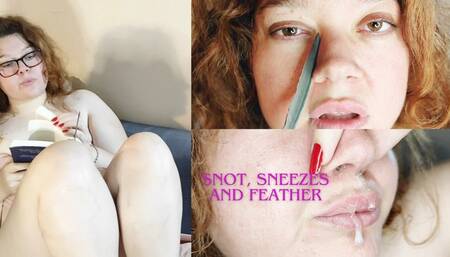 Bbw girl with sneezes and snot on her small nose