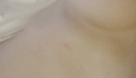 Captured! Jill is cuffed while her navel and huge tits are used as a plaything!