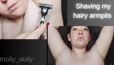 Bbw girl shaving her hairy armpits_mollydolly
