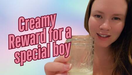 Creamy Reward For Good Boy
