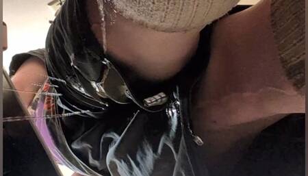 Didn't Want to Use the Toilet, Holding and Wetting at Bathroom Sink Wearing Grey Boyshorts and Basketball Shorts