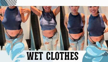 Wet clothes in the shower