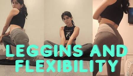 Doing flexibility exercises with leggins
