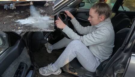 Emma is revving the engine hard