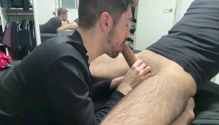 Young Man Gets His Friend's Milk with a Blow