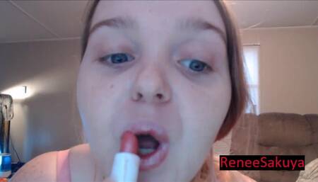 Applying Lipstick Mouth Fetish