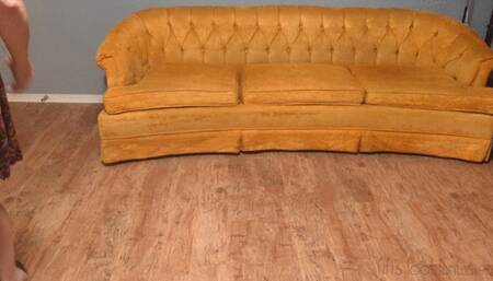 Fifi tries to walk on slippery monster slime covered floor wearing black ballet flats *NEW*