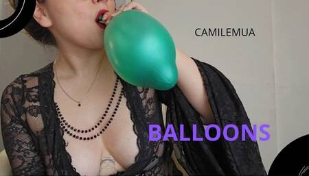 Popping balloons inflation Colorful balloons fun