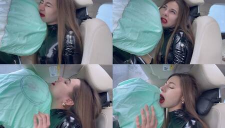 Airbag pressed her face (custom video)