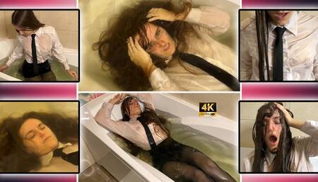 Secretary Underwater in Clothes and Wet Hair on Face 4K - Pantyhose - Nylon - Wet Clothes - Long Hair - Seaweed - Breath Holding - Wet Look - Wet Nylon - Foot Fetish - Bubbles - Screaming Underwater - Bathtub - Wet Pantyhose - Underwater Wrestling - Upski