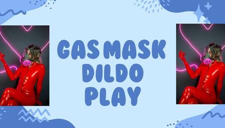 gas mask in latex catsuit