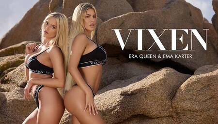 Unapproachable Era and Ema's double blowjob sex