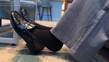 Secretly filmed Shoeplaying in penny loafers