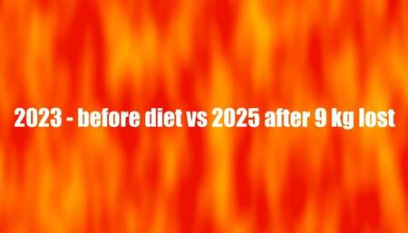 2023 - before diet vs 2025 after 9 kg lost