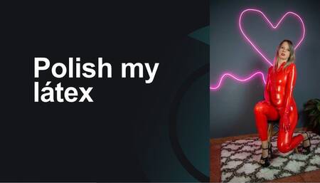 polishing my latex carsuit and gloves