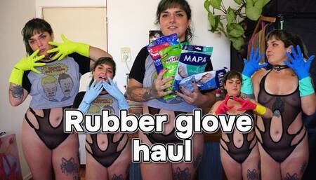 Rubber glove haul - try on