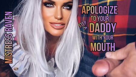 APOLOGIZE TO YOUR STEP-DADDY WITH YOUR MOUTH - Bisexual Encouragement, Make Me Bi, Step-Daddy, Cumshot