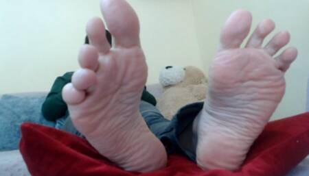 Wrinkled soles closeup