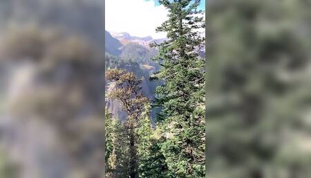 Blowjob and Doggy Fuck for Petite Redhead on Mountain Hike