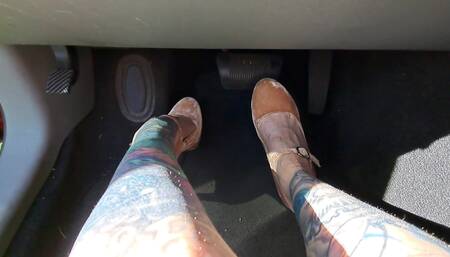 Pedal Pushing in Beige Velvet Stiletto Pumps