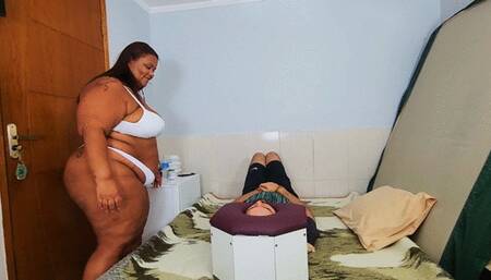 BBW Face sitting, by Isadora Onell and Slave, (cam by Manu) FULL HD