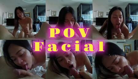 POV blowjob, fuck and Facial by Trans Chikay