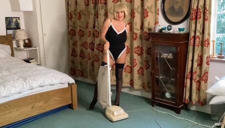 Hoovering David’s bedroom, so happy to be playing with hoover junior again…