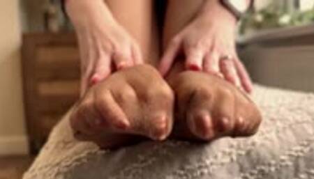 Worship My Nylon Soles, Rub Your Face & Cock All Over Them - Your Nylon Foot Fantasy