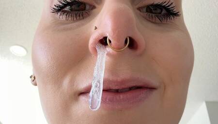 HUGE Snot Blob Gets Played With And Slurped (EXTREMELY SATISFYING)