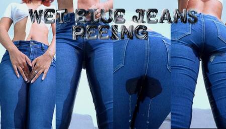 Wet blue jeans peeing - Agatha