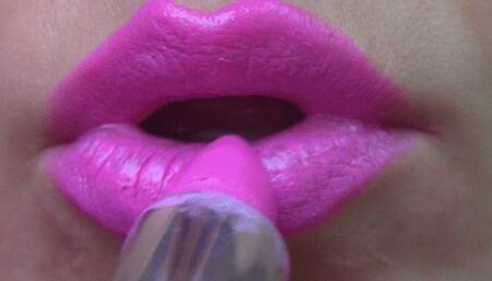 Pink Lipstick Lips Kissing