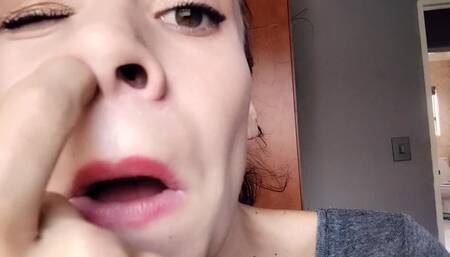 Picking My Fat Nose and Blowing Out My Snot Close up Nose Fetish