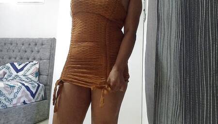 What a Hot Day Exclaims the Erotic Brunette Masturbates Like the Gods in Her Sexy Dress