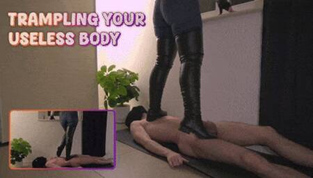 Police Officer Friend Trampling Your Useless Body in Thigh High Leather Boots (Edited Version) - TamyStarly - Trampling, Stomping, Body Trample, Crush, CBT, Domination, Femdom