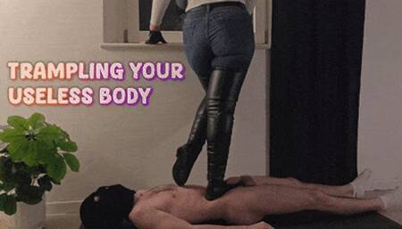 Police Officer Friend Trampling Your Useless Body in Thigh High Leather Boots (Close Version) - TamyStarly - Trampling, Stomping, Body Trample, Crush, CBT, Domination, Femdom