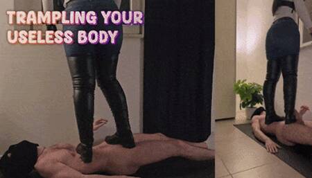 Police Officer Friend Trampling Your Useless Body in Thigh High Leather Boots (Double Close Version) - TamyStarly - Trampling, Stomping, Body Trample, Crush, CBT, Domination, Femdom