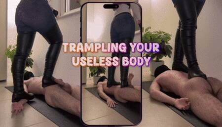 Police Officer Friend Trampling Your Useless Body in Thigh High Leather Boots (Vertical Version) - TamyStarly - Trampling, Stomping, Body Trample, Crush, CBT, Domination, Femdom