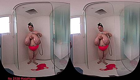 VR180 3D - Preparing for the Summer Season - Alice in a hot red Bikini (Clip No 2720 - wmv version)