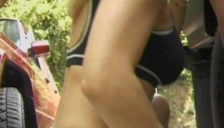 Top-class Blonde French MILF Rides Big Dick Outdoors