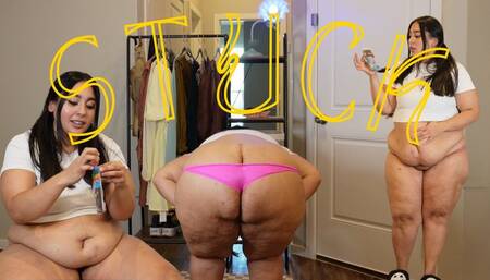 GREEDY GIRL GETS STUCK