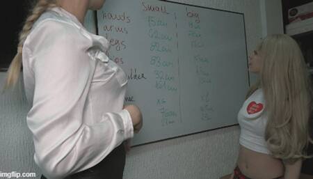 A professor with larger dimensions or a student with small sizes and girth