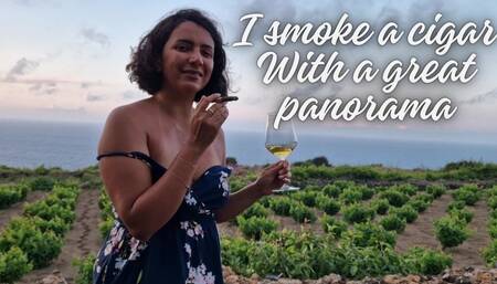 I smoke a cigar on a beautiful island