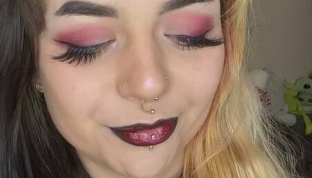 Black and red gothic lipstick