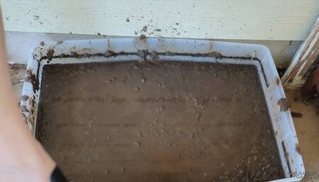 Fifi playing in a bin of mud wearing loafer style mule sandals *NEW*