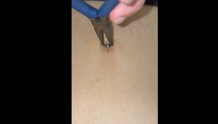 Digging out a marble