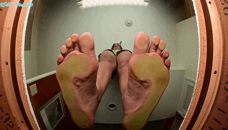 Giant ebony Goddess flattens you under her massive size 12 soles!! - MP4