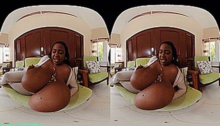 VR180 3D - Miosotis smothers 30 little Men between her enormous Giant Breasts (Clip No 2814 - 4K mp4 version)