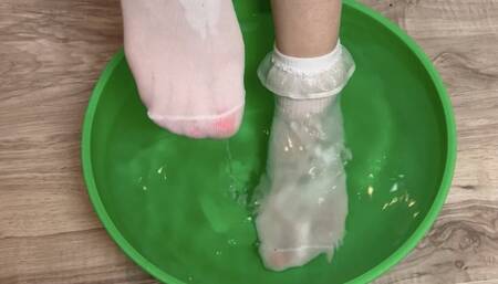 Wet Ruffle Socks Teasing and Light Dirty Talk (close up)