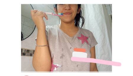 Morning teeth brushing